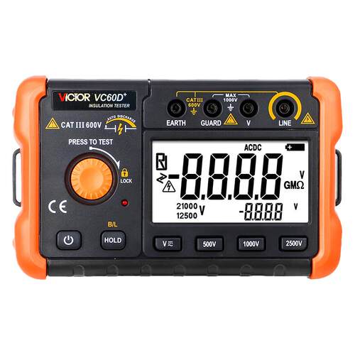厂家直营】胜利绝缘电阻测试仪数字兆欧表500V电工摇表VC60B+高压