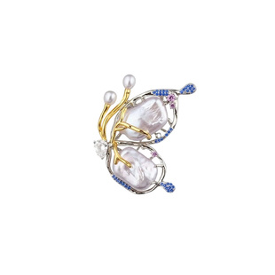 精致珍珠款蝴蝶胸针女气质时尚胸花小众高级奢华别针高档大衣配饰