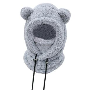 电动车帽子女款冬季围脖一体冬天骑车儿童女童男孩保暖防风帽口罩