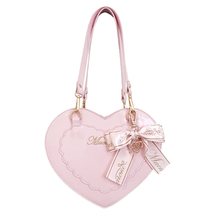 全款预【小心结】心形甜美可爱优雅基础斜跨单肩两用lolita女包