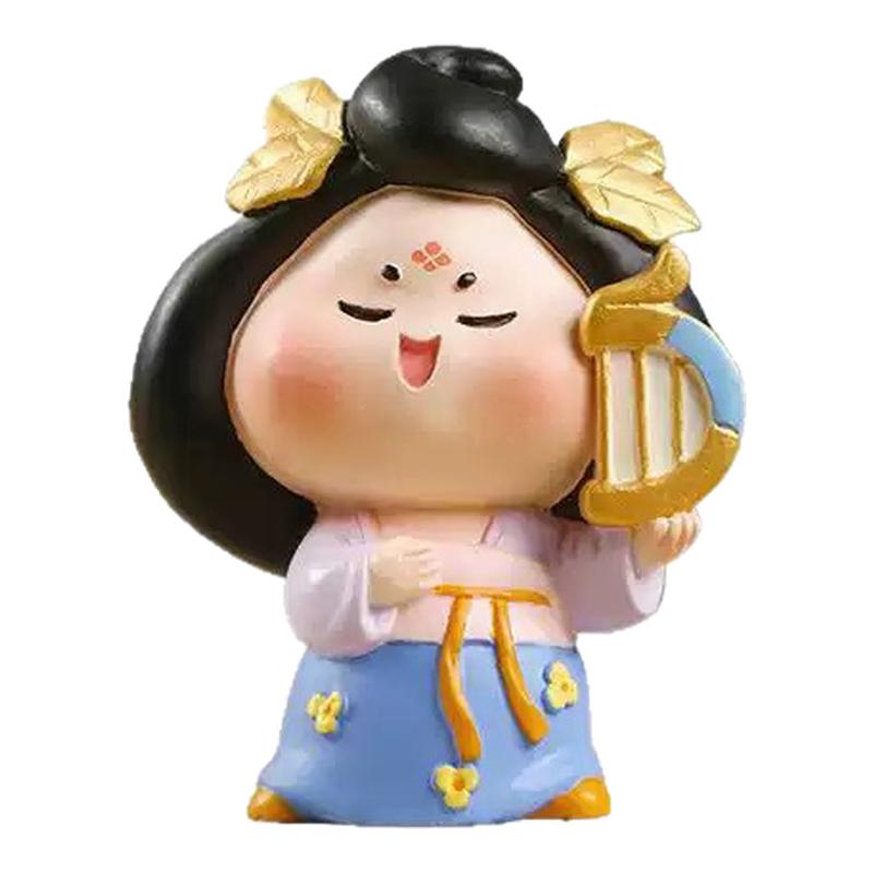 国潮风唐妞驾到声乐摆件树脂工艺品装饰品送朋友节日礼品