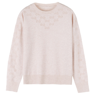 2025年新款毛衣女宽松外穿百搭缕空针织上衣女春秋薄款羊毛打底衫