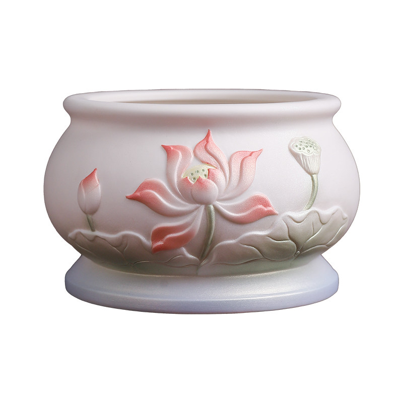 【新品首发】珠光彩陶瓷荷花香炉
