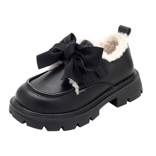 女童鞋子儿童公主小皮鞋2026新款冬季女孩软底毛毛鞋雪地靴大棉鞋