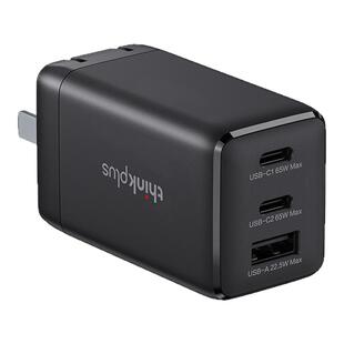 联想ThinkPlus氮化镓65W充电器口红电源三口PD快充头适用苹果华为惠普小米DELL小新type-c手机平板笔记本电脑