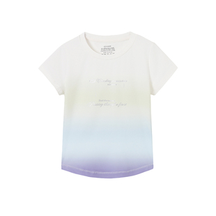 半度闲女童运动速干衣夏季薄款2025新款儿童夏装透气短袖t恤上衣