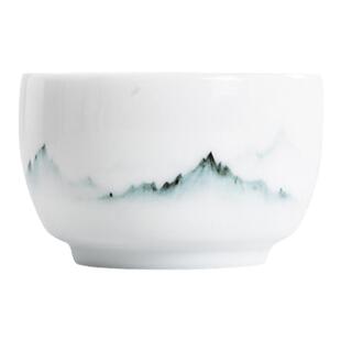 南山先生 秘境手绘主人杯白瓷茶杯高端大容量个人专用品茗杯单个