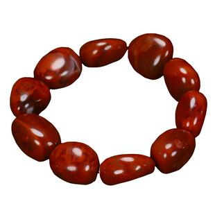 天然凉山保山南红玛瑙南红玉柿子红火焰纹随型原石手链手串男女款