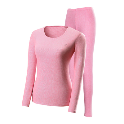 磨毛纯棉男女圆领保暖内衣红豆绒