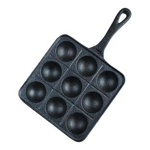 日本铁器章鱼小丸子锅铸铁小丸子章鱼烧锅9孔4cm孔径电磁炉通用