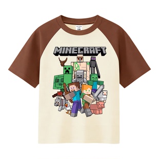Minecraft短袖T恤我的世界衣服儿童夏天男童纯棉2026新款半袖上衣