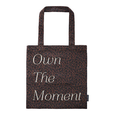 原创豹纹英文刺绣帆布包