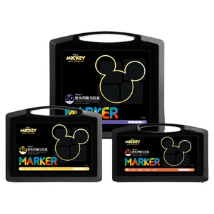 迪士尼软头丙烯马克笔画画专用不透色可叠色儿童涂色马克笔美术画笔画笔套装可水洗涂鸦笔不脏手无毒幼儿园