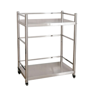 不锈钢置物架带轮围栏灶台煤气罐燃气灶架落地双层厨房移动小推车