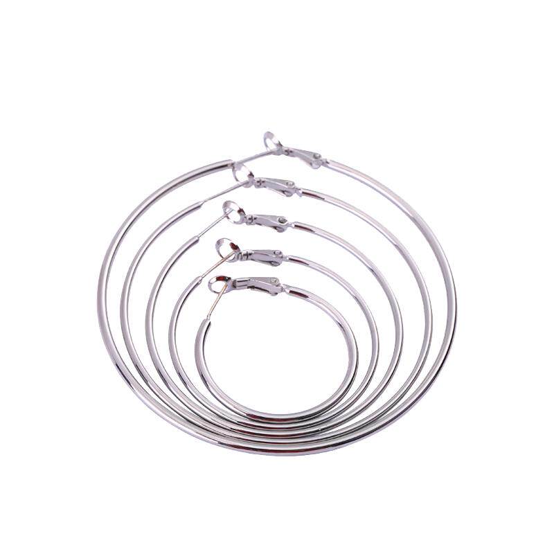 S925银针气质耳圈女圆圈圈大耳环圈夸张圆环形蹦迪hiphop嘻哈耳环