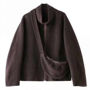 双面呢大衣女短款2025年秋冬季新款韩版小个子绵羊毛宽松毛呢外套