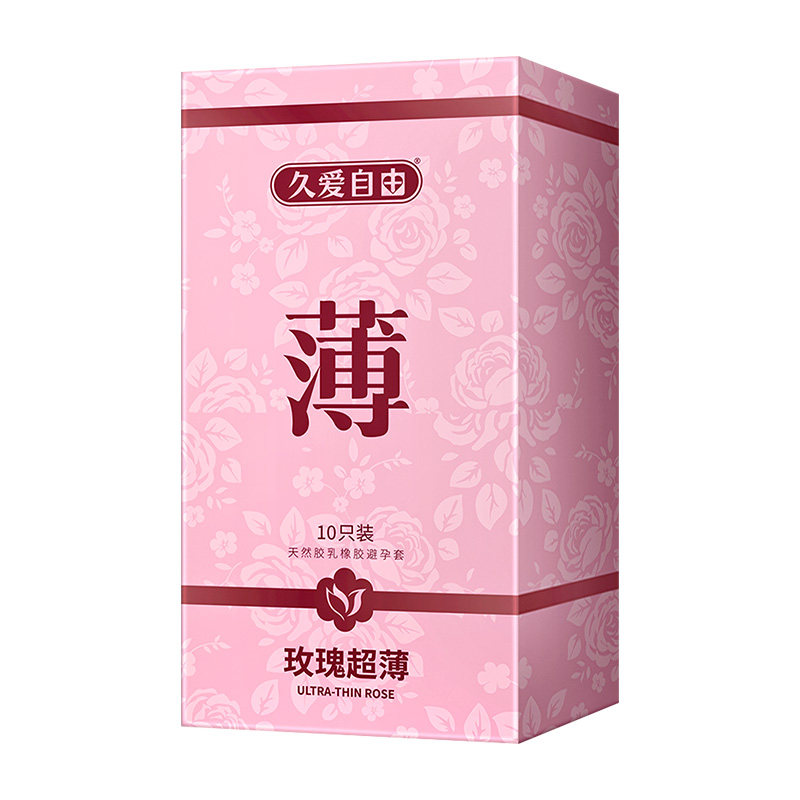 久爱自由玻尿酸超薄避孕套003润滑裸入【馥郁玫瑰】