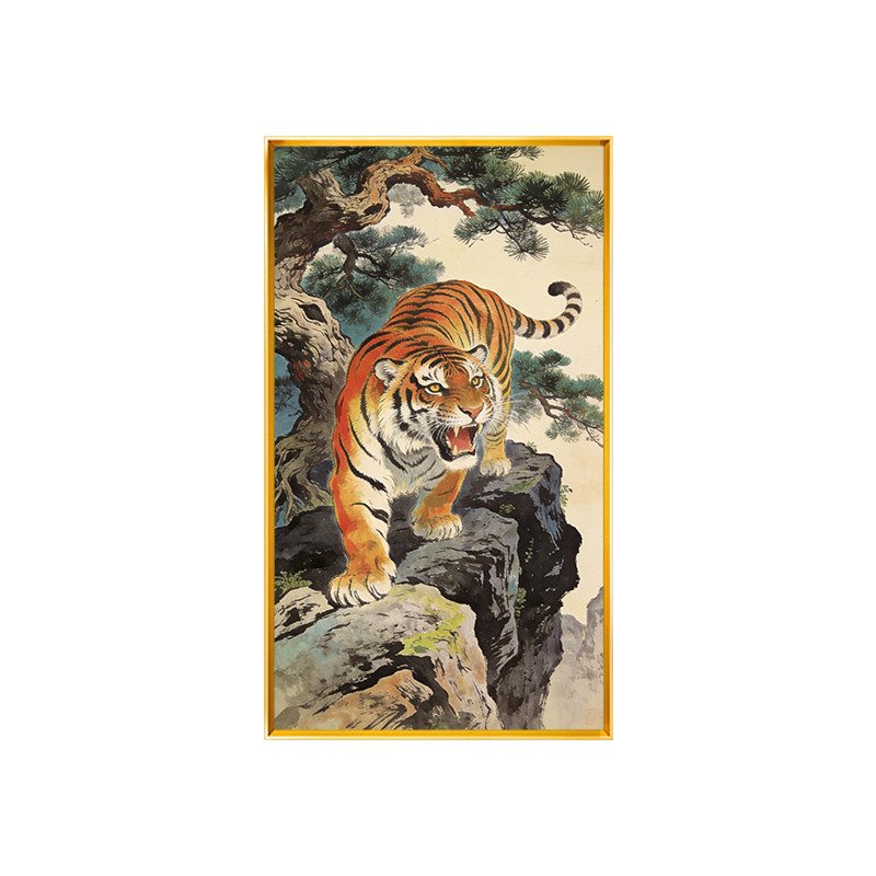 中式猛虎下山十字绣2026新款山林猛虎全绣线绣新手满绣自绣手工绣