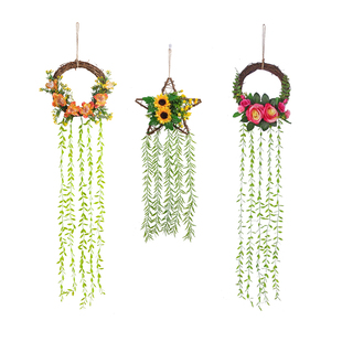 背景墙装饰品挂件花环仿真花墙壁幼儿园客厅墙上卧室创意遮丑挂饰