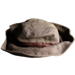 MING 肉桂卷的夏天 l 细亚麻线折叠宽檐文艺防晒渔夫帽Boxed Hat