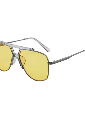 ins飞行员同款黄色墨镜男痞帅潮流变色网红近视眼镜框女潮防蓝光