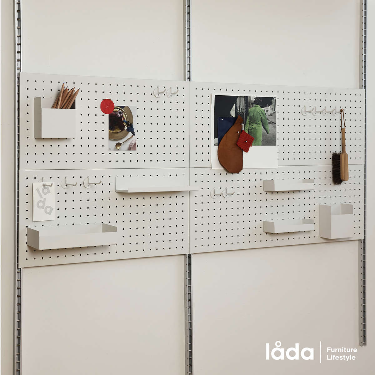 多匣lada 洞洞板极简北欧墙上置物架金属五金挂板墙面书架组合