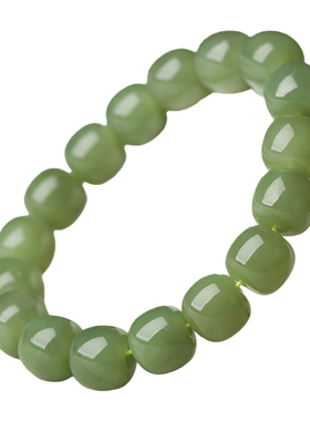 青黄口和田玉老型珠手链