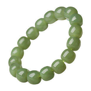 【20年老仓年终捡真漏】天然青黄口和田玉老型珠手链手串结缘直播