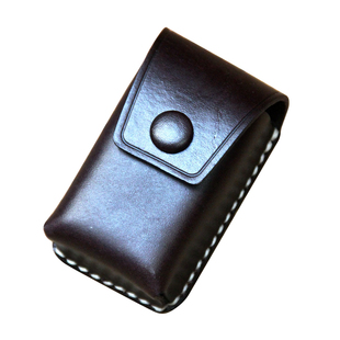 手工制作头层牛皮折叠眼镜盒真皮老花镜套便携式折叠眼镜包穿皮带