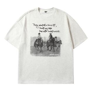 NMAX大码潮牌男装25年夏7A抗菌美式手写字母印花加肥加大短袖T恤