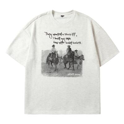 NMAX7A抗菌美式字母印花短袖T恤