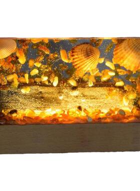 波罗海琥珀木材贝壳树脂装饰摆件