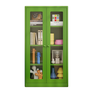 新款圆角儿童书柜书架展示柜家用落地铁皮储物柜宝宝书本收纳柜子