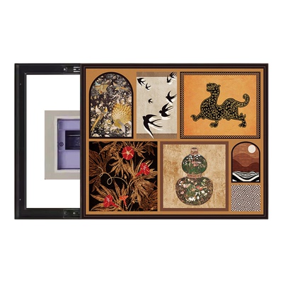 中古风电表箱装饰画高级感弱电箱复古小众配电箱多媒体盒遮挡挂画