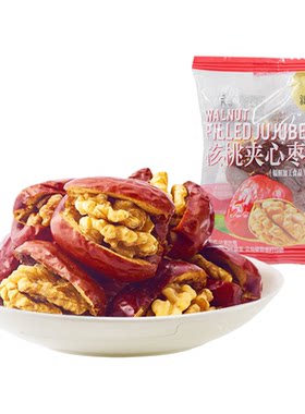 来伊份核桃夹心枣500g无核大枣