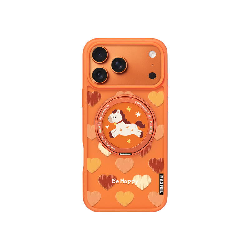 ZHIZHE×爱心小马适用苹果17promax手机壳iPhone17pro新款带支架ip17全包Fo5磁吸支点网红女高级感保护套