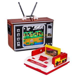 拼图拼搭积木魂斗罗怀旧红白游戏机卡带男孩成人拼装中国玩具K129