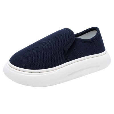 春秋中老年灯芯绒松糕防滑单鞋