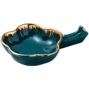 欧式描金边两用陶瓷筷子架托高档酒店家用筷架筷枕味碟双用放筷子