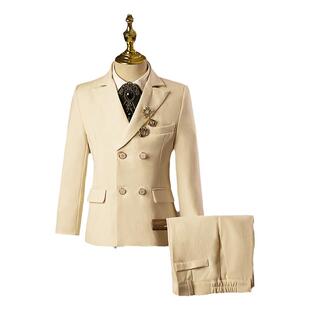 儿童西装套装英伦风男童少儿主持人花童礼服走秀小男孩钢琴演出服