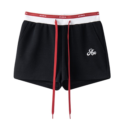 ACMEAURA腰部撞色刺绣抽绳短裤