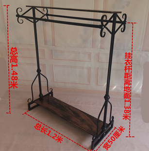 货架挂衣服 铁艺服装 店展示架中岛架双排落地式 衣架男女童装 架子
