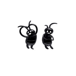 花芽原创【广式双马尾】趣味搞怪动物银针耳钉女小众设计感耳饰