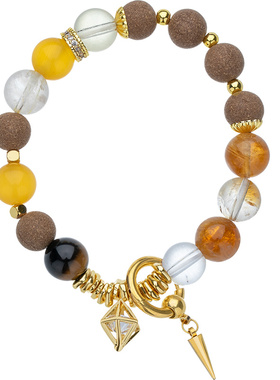 【新品】本命年中药合香珠白水晶多宝招财手串手链女款马年手饰