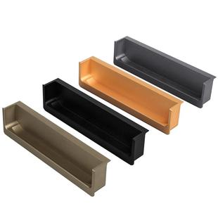 羊绒灰内嵌式隐形拉手柜门衣柜厨柜厨柜推拉门开槽免打孔抽屉把手