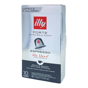 illy Nespresso咖啡机适用咖啡胶囊咖啡液Espresso强烈10粒57克装