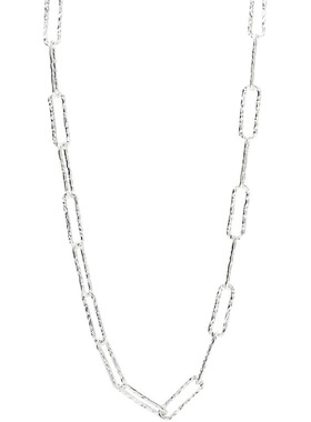 波光粼粼系列意大利车花口字项链通体S925纯银毛衣裸链新潮简手链