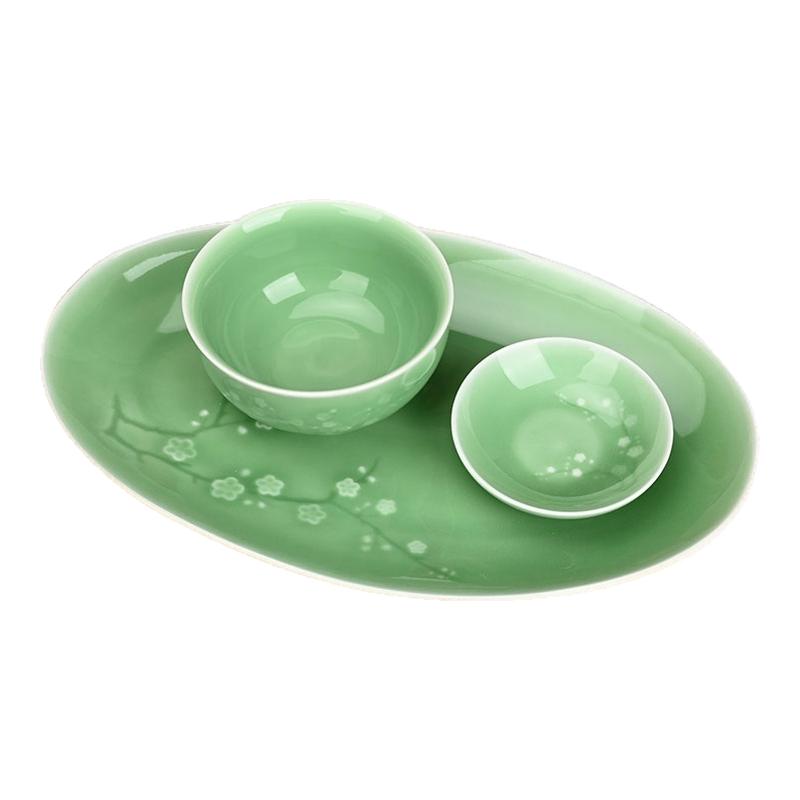 精品家用青瓷梅花餐具套装