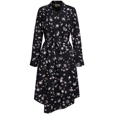 宝姿PORTSPURE女装春季V领星星印花连衣裙RT9D028UPW001