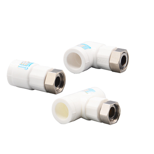 PPR活动管件内丝直接 弯头 三通含皮垫热水器接头20 25 32小活接